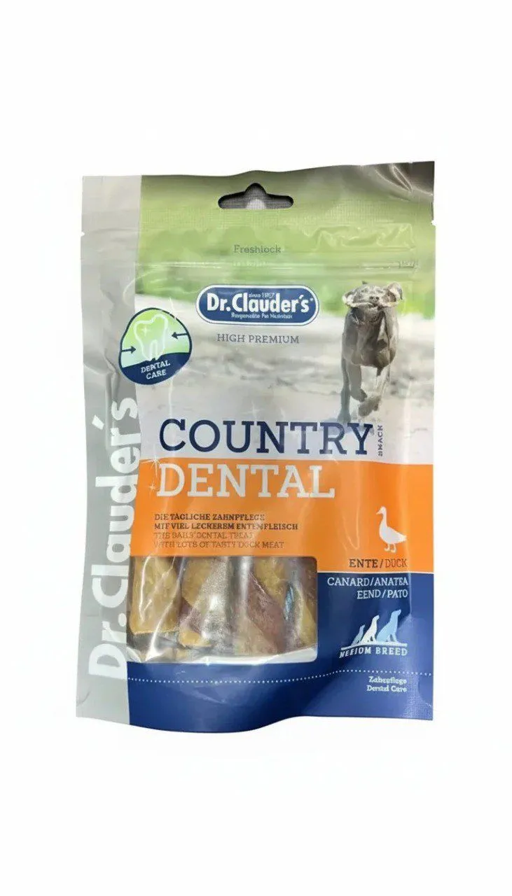 اسنک دنتال سگ دکتر کلادرز مدل Country Dental با طعم اردک (مخصوص نژاد متوسط)